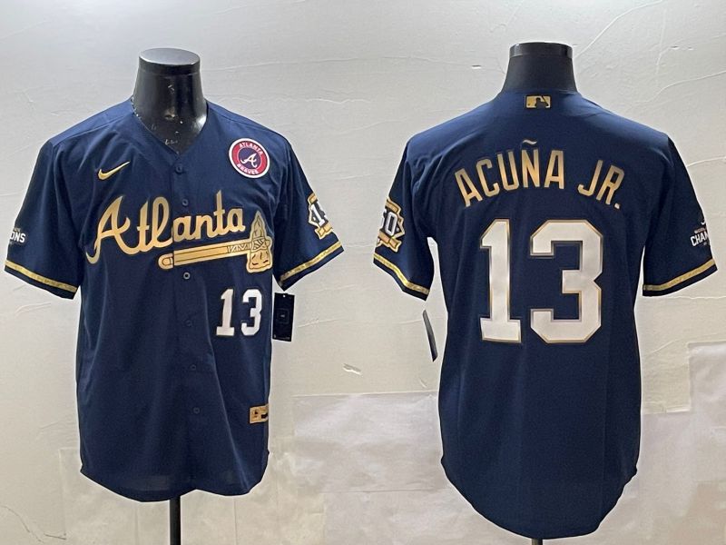 Men Atlanta Braves #13 Acuna jr Black Gold Game 2025 Nike MLB Jersey style 1->atlanta braves->MLB Jersey